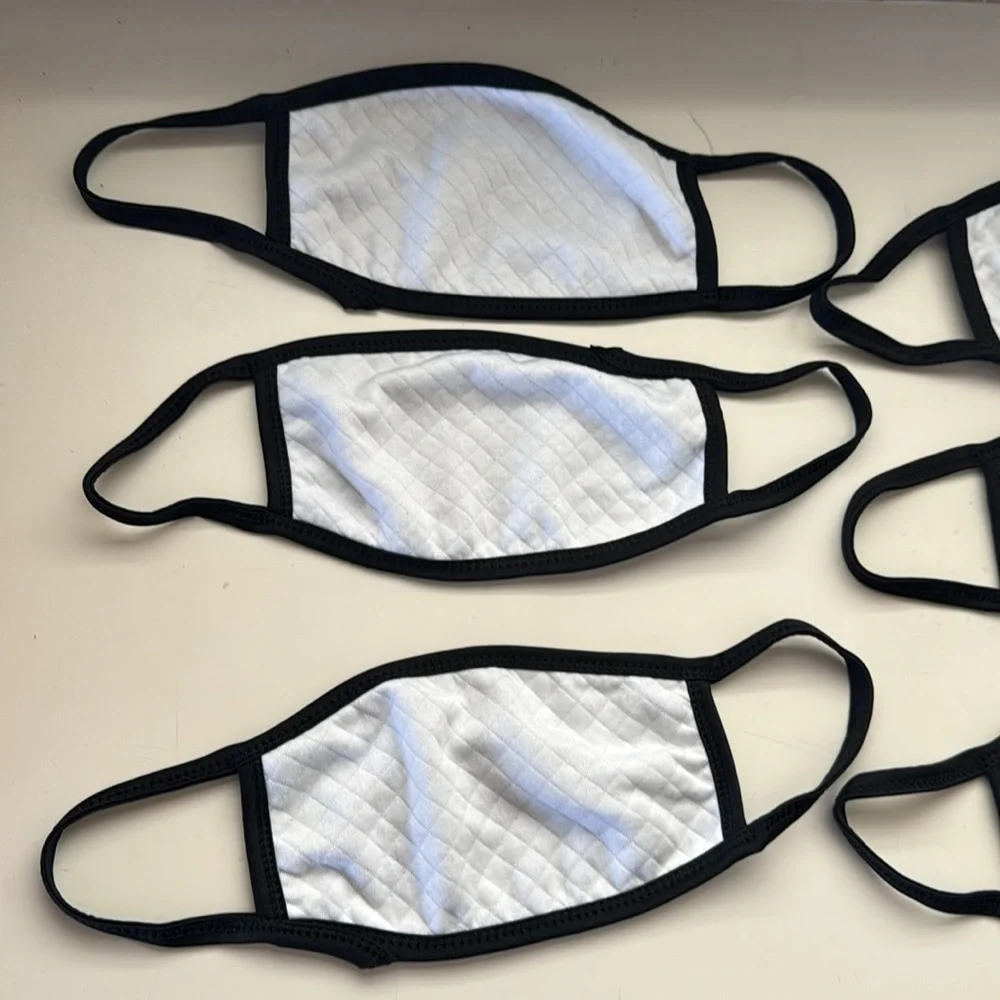 Set of Six Black Cotton Face Masks